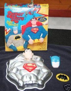 Wilton Superman Batman Super Hero Cake Pan (502 1212, 1977) Retired Novelty Cake Pans Kitchen & Dining