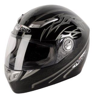 Nitro Aikido Full Face Helmet (Black/Gunmetal/White, Medium) Automotive
