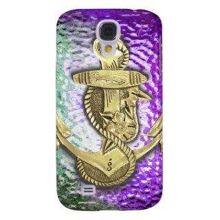 Metallic Bling Bling with Gold Anchor Galaxy S4 Case