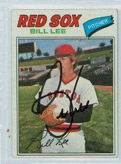 Bill Lee AUTO 1977 Topps #503 Red Sox Sports Collectibles