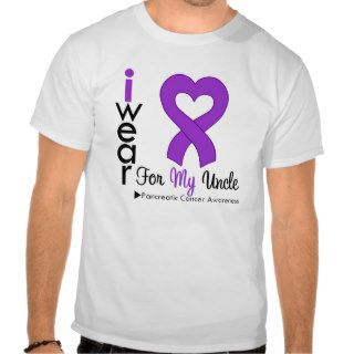 Pancreatic Cancer Purple Ribbon Support Uncle Tee Shirt
