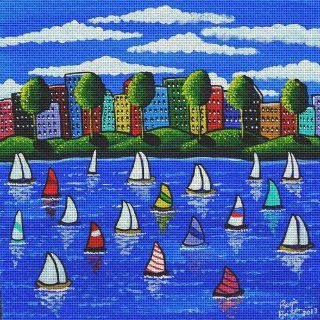Art Needlepoint Sailing Needlepoint Canvas by Renie Britenbucher