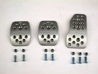 Sport Line Rally Pedal / Pedals   Manual Kit   Silver Aluminum with Holes   Part # 503 Automotive