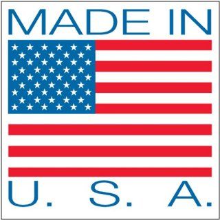 Aviditi USA504 Patriotic Label, "Made in U.S.A.", 4" Length x 4" Width, Red/Blue on White (Roll of 500)