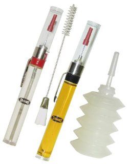 Lubrication Set   Two Precision Pen Point Needle Oilers with Clear & Amber Oils and Bellows Grease Dispenser Including Application Brush from Commando   Power Tool Lubricants  