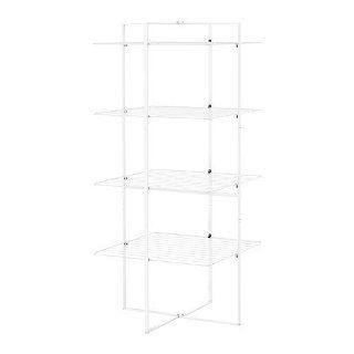 Ikea Antonius Foldable Steel Clothes Drying Rack White. 4 Casters/Wheels included   Foldable Kitchen Cart