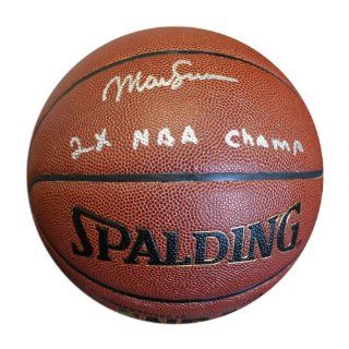 Mark Aguirre Autographed Basketball   with "2X Champ" Inscription Sports Collectibles