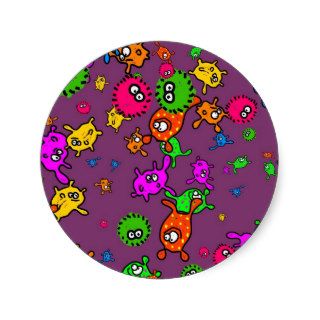 Bacteria Wallpaper Round Sticker