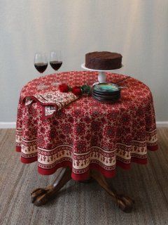 Ruby Kilim ~ Rustic Red Holiday Decorative Tablecloths 120x70  