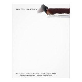 Film Strip with Reflection on White Background Letterhead