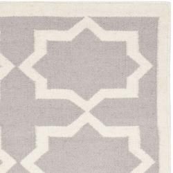 Safavieh Handwoven Moroccan Dhurrie Transitional Gray/ Ivory Wool Rug (3' x 5') Safavieh 3x5   4x6 Rugs