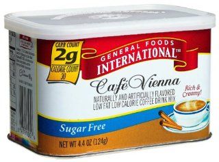 General Foods International Coffee, Sugar Free Fat Free Cafe Vienna Coffee Drink Mix (Twelve 4.4 Ounce Tins) Health & Personal Care
