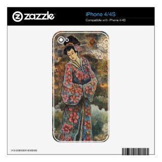 Cherry Blossom Geisha, Fine Art Products Skins For iPhone 4S