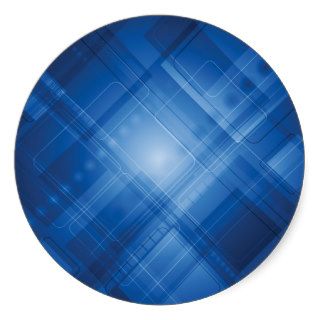 Dark blue hi tech background round sticker