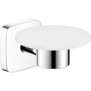 Hansgrohe PuraVida Wall Mount Brass and Ceramic Soap Dish in Chrome 41502000