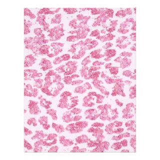 Girly Chic Pink Glitter Leopard Print Pattern Personalized Flyer