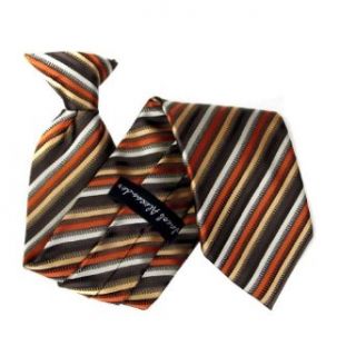 B CLPS 508   Brown   Orange   Boys 14 inch Clip On Tie Clothing