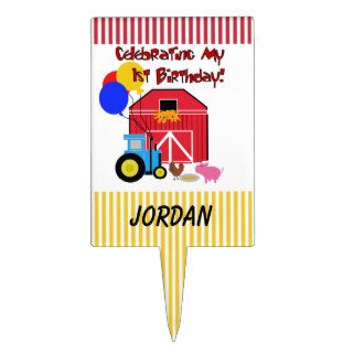 Personalized Farm First Birthday Cake Topper