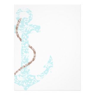 Navy and Coral Anchor Beach Wedding Flyers