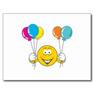 Balloons Celebration Smiley Face Postcards