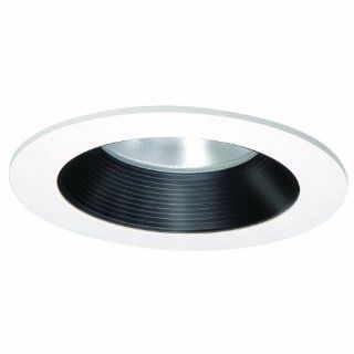Cooper Lighting 493BBS06 Shower Rated Lens and Baffle Trim, Black Baffle with White Trim   Recessed Light Fixture Trims  