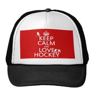 Keep Calm and Love Hockey (customize color) Trucker Hat