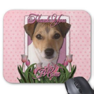 Thank You   Pink Tulips   Jack Russell Mousepad