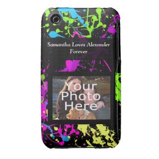 Funky Fresh Retro Paint Splatter Neon Custom iPhone 3 Cases