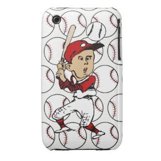 Customizable cartoon baseball player iPhone 3 Case Mate cases
