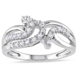 Miadora Sterling Silver Created White Sapphire Swirl Ring Miadora Gemstone Rings