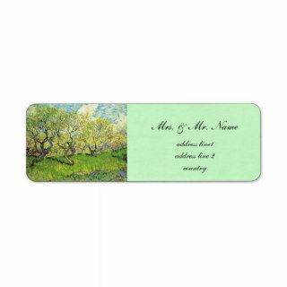 Vincent van Gogh,Orchard in Blossom Custom Return Address Label