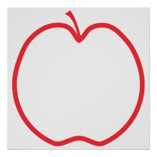 Red Apple Outline. Posters