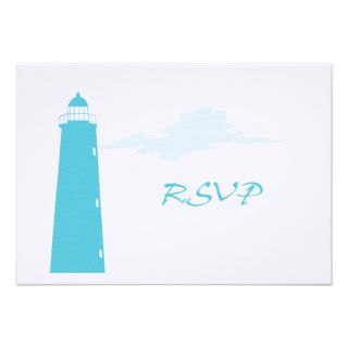 Lighthouse wedding RSVP Custom Announcements