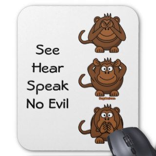 See Hear Speak No Evil Monkeys, SeeHearSpeakNoMousepad