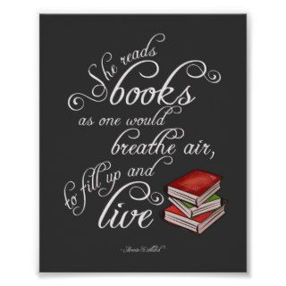 She Reads Books To Live Book Lover Poster