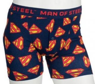 Superman Men's Shield Boxer Brief, Navy, Medium Clothing