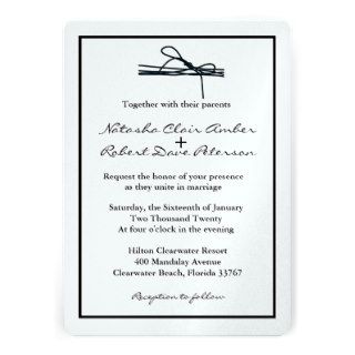 Simple Black White Tie The Knot Wedding Invite