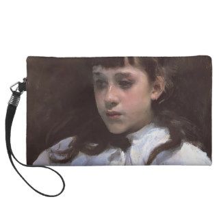 John Sargent Young Girl WITH White Muslin Blouse Wristlet Clutches