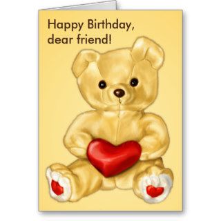 Cute Teddy Bear Hypnotist Friend Birthday Cards