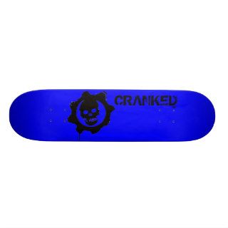 Blue Cranked Skateboard Deck with Black