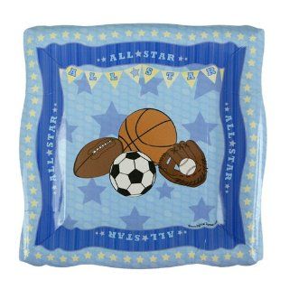 All Star Sports   Dessert Plates   8 Qty/Pack   Baby Shower Party Supplies Toys & Games