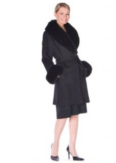 Cashmere Coat with Black Fox TrimStroller Length