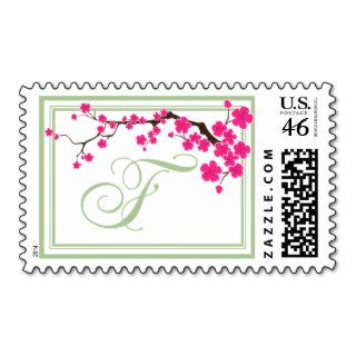 Spring Colors Monogram F Wedding Stamps