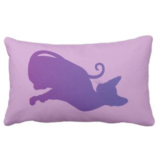 Purple Cat on Lilac Throw Pillows