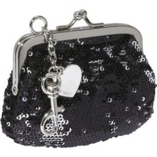 Nine West Handbags Glitter Atzzi Sequin Small Kisslock Coin Purse (Black) Clothing