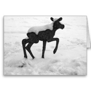 Snow Covered Baby Moose Greeting Card