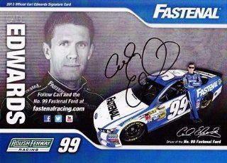 2013 Carl Edwards #99 Fastenal Racing Team (Roush) 5X7 NASCAR Hero Card *AUTOGRAPHED* at 's Sports Collectibles Store
