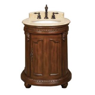 World Imports Belle Foret 25 in. W Vanity in Dark Cherry with Marble Vanity Top in Cream BF80020R
