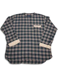 Varsity   Mens Long Sleeve Plaid Flannel Night Top, Green, Tan 30717 L/XL at  Mens Clothing store
