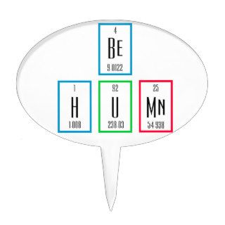 Be Human Periodic Table Science Design Oval Cake Toppers
